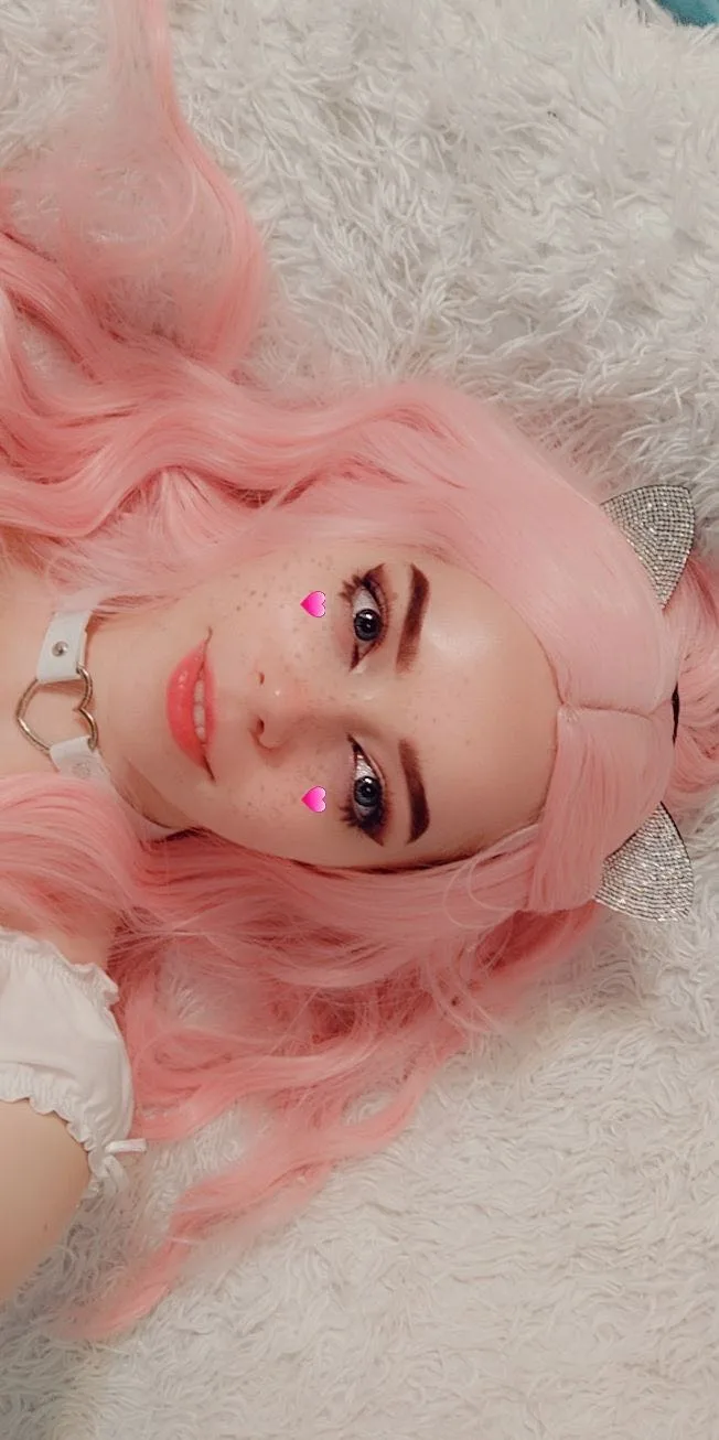Pink hair on a white rug