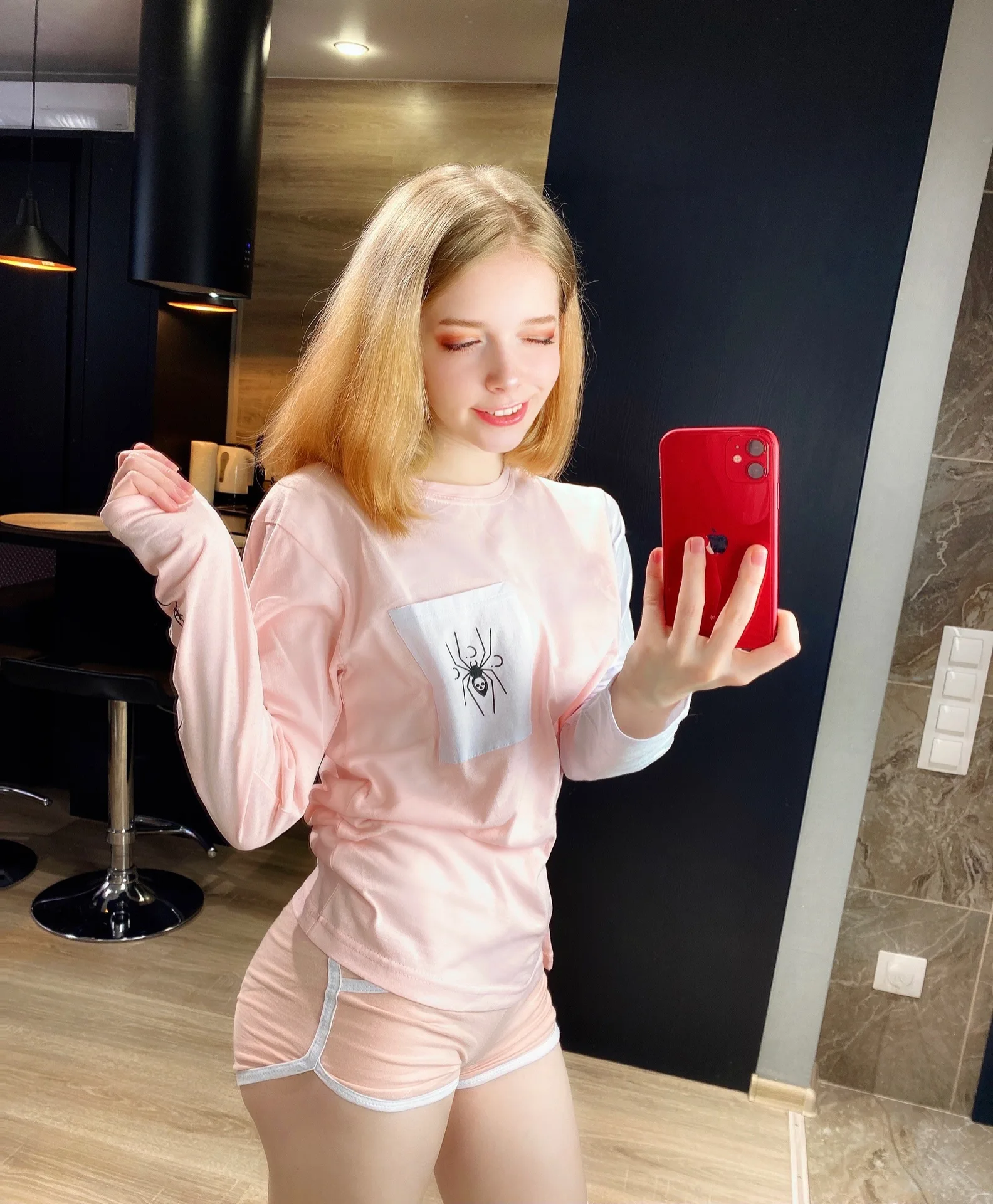 Pink top and shorts