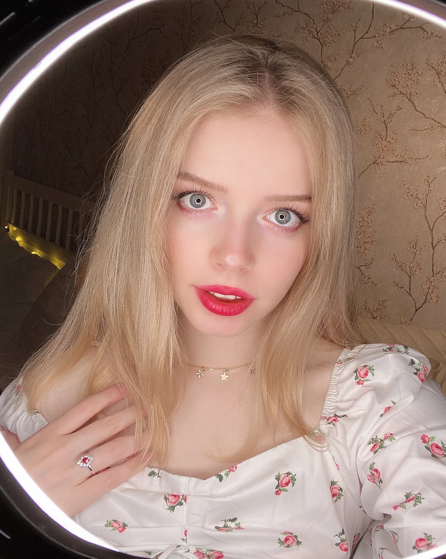 White floral blouse
